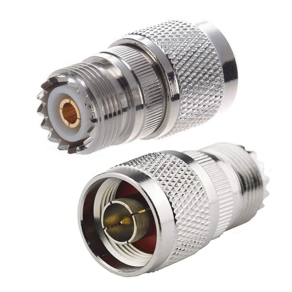 TengKo RF Coaxial Coax Adapter N Male to UHF female SO-239 Coax Adapter（2pack）