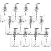 Bekith 12 Pack Foaming Soap Dispenser Pump Bottles, 8oz (250ml) Foaming Hand Soap Dispenser, Refillable Liquid Soap Foaming Dispenser, Empty Plastic Bottles for Kitchen, Bathroom, Commercial, Clear