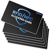 WHonor RFID Blocking Card 6 Pack, Anti-Theft Debit &amp; Credit Card Protector | Contactless NFC Blocker, Slim Security Card, Wallet Shield &amp; Purse Protection, Premium PVC, Waterproof &amp; Scratch-Resistant