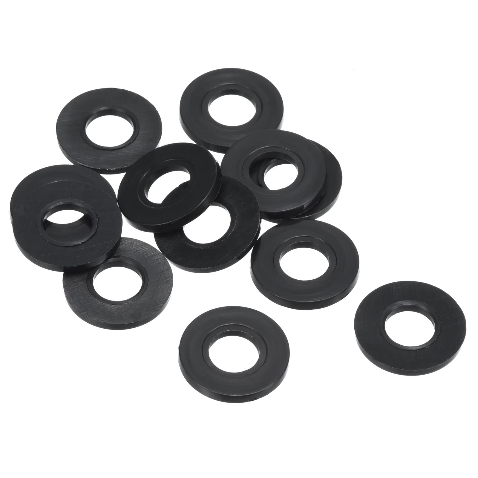PATIKIL M8 Nylon Flat Washer, 8 Pack 8mm ID 19mm OD 2mm Thick Sealing Spacer Gasket Ring for Faucet Pipe Water Hose Fastener Bolt, Black — image 1