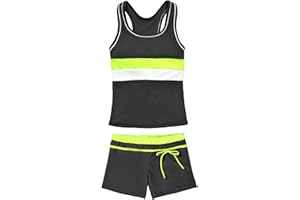 JerrisApparel Little Girls' Summer Two Piece Boyshort Tankini Kids Swimsuit