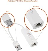 Mobi Lock USB to Ethernet Adapter 2.0 RJ45 LAN Network 100 Mbps view 2