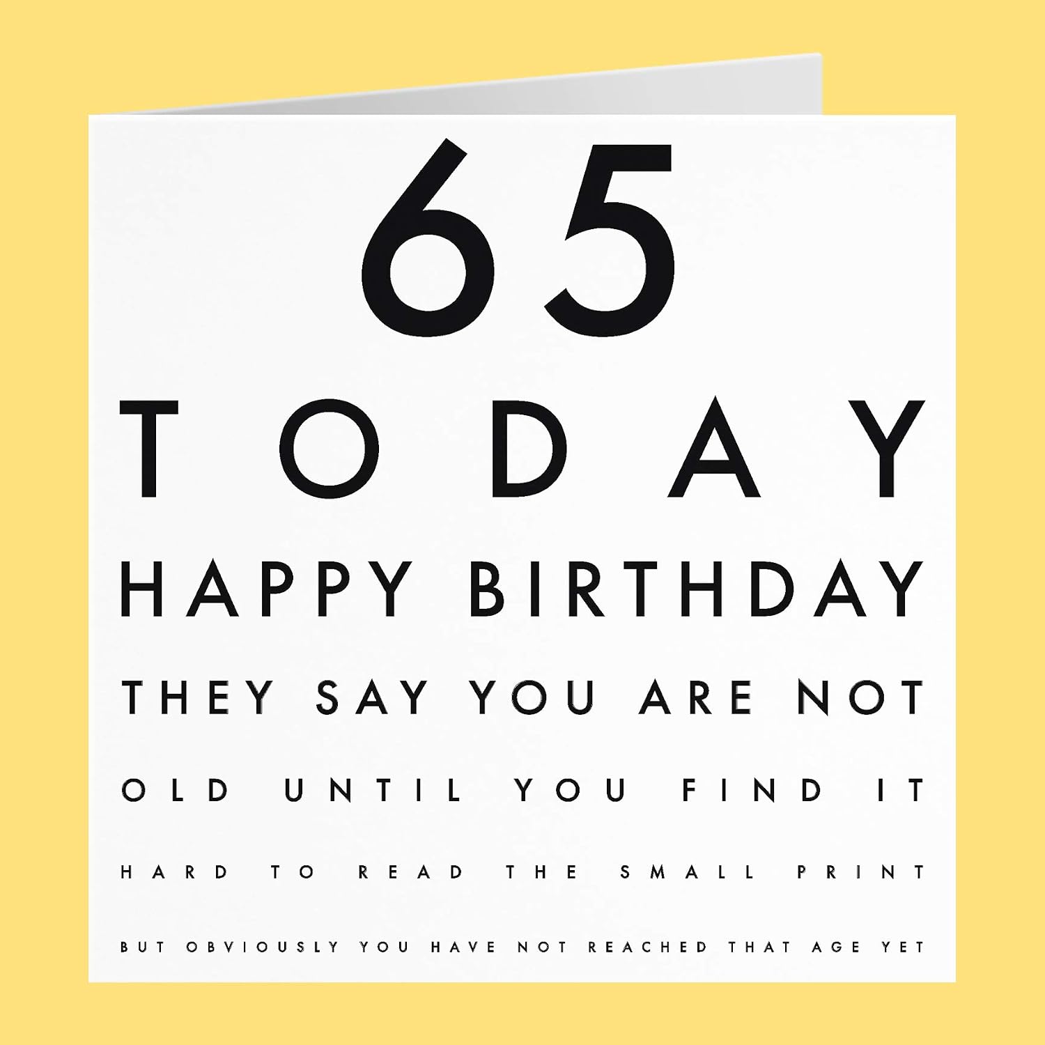 Hunts England, Funny 65th Birthday Card, Joke, Age 65, for Him Her, Boyfriend, Girlfriend, Husband, Wife, Women, Men, Partner