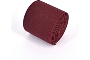 EQARP 1 Roll Flat Elastic Cord 1.5-Inch Wide by 3-Yard Double-Side Twill Elastic Band(#13 Wine Red)