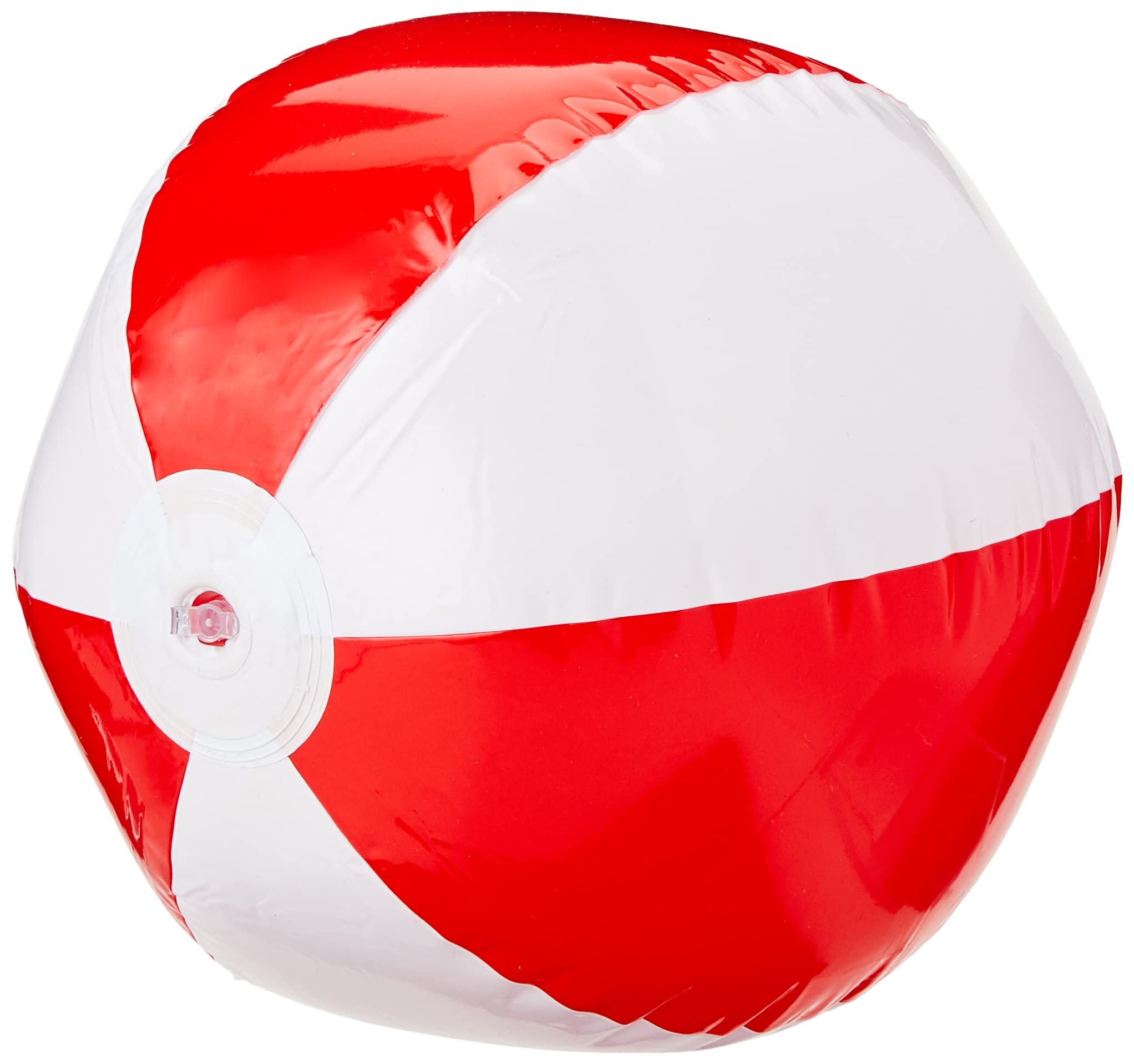 eBuyGB Pack of 6 Inflatable Colour Beach Ball Pool Game, Red, 22cm / 9"