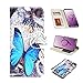 Galaxy S9 Plus Case, UrSpeedtekLive Galaxy S9+ Wallet Case Folio Flip Premium PU Leather Case Cover with Card Holder Slot Pockets,Wrist Strap,Magnetic Closure For Samsung Galaxy S9 Plus,Blue Butterfly