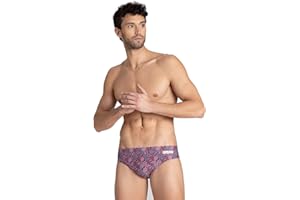 ARENA Men's Team Color Print 3-inch Brief Athletic Training Swimsuit Bathing Suit