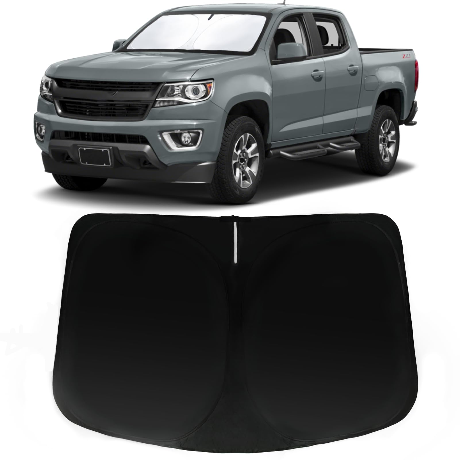 Photo 1 of PAIMOHO Windshield Sun Shade for 2015-2022 Chevy Colorado Chevrolet Colorado, Car Front Window Sunshade with 240T Sun Visor Protector Blocks UV Rays Heat Sun Shield Accessories