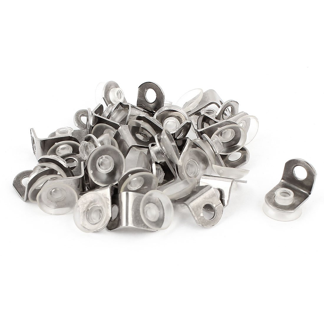 sourcing map 30 pcs Right Angle Glass Shelf Suction Cup Mount Support Clamp de