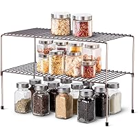 WOSOVO Expandable Stackable Cabinet Shelf Kitchen Counter Rack Organizer Multipurpose Pantry Bedroom Bathroom Storage…