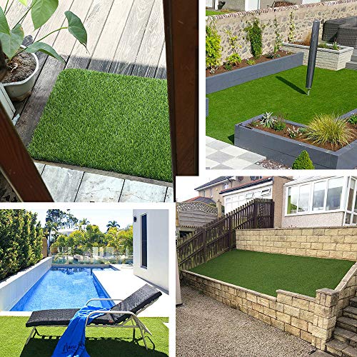 WS Artificial Grass Turf 8FTX10FT,1,38inch 4 Tone Synthetic Artificial
