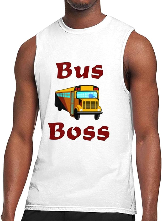 Fashion Men's Sleeveless TShirt with Bus Boss Amazon.co.uk Clothing
