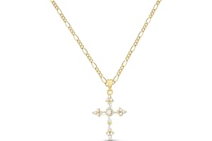 LUCKFAIRY Cross Necklace for Women,Double Cross Necklace 14K Gold Plated Cross Pendant Necklace Dainty Gold Cross Necklaces for Women Trendy Small Cross Charm Necklace Simple Cute Choker Necklaces Gold Jewery