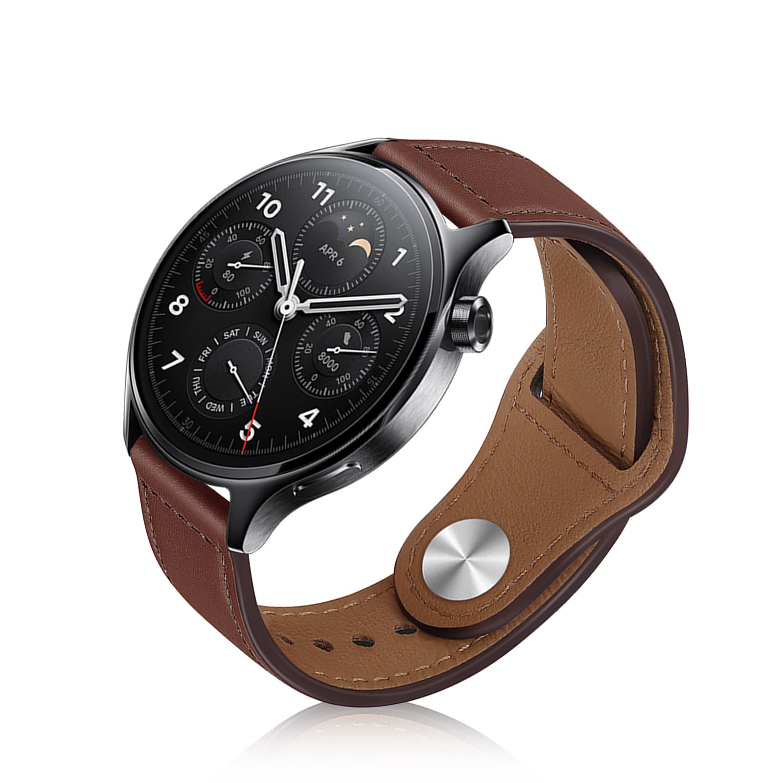 ToVioc 22mm Strap Compatible with Xiaomi Watch 5/S4/S4 Sport/S3/Redmi Watch 5 Active, Leather Replacement Strap for Huawei Watch GT 6 46mm/GT 6 Pro/GT 5/GT 5 Pro/GT Runner 2/Ultimate 2 - Brown