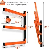 Thanaddo 3-Level Heavy Duty Metal Wall Mount Lumber Wood Tool Box Storage Rack view 2