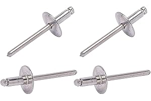 LBTODH 50 Pcs 3/16" x 1/2"(4.8x13mm) Large Flange Stainless Steel Blind Rivets Pop Rivets Core Pulling Rivets,Grip Pange(6.5-9.5mm)