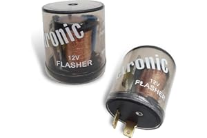 Jewkot 2 PCS Car Electric Flasher Relay, 12V 2-Pin LED Flasher Relay, Round Shell Electronic Turn Signal Flasher, Universal for Most Cars Turn Signal Bulbs Fast Flash (Transparent)