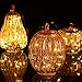Romingo Mercury Glass Pumpkin Light with Timer for Halloween Pumpkin Decorations Fall and Thanksgiving Decor, Gold 7.5 inches