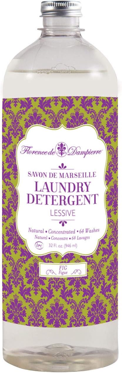 Florence de Dampierre 64 Load, Organic and All-Natural Savon de Marseille Soap, Liquid Laundry Detergent, 32 oz. Fig