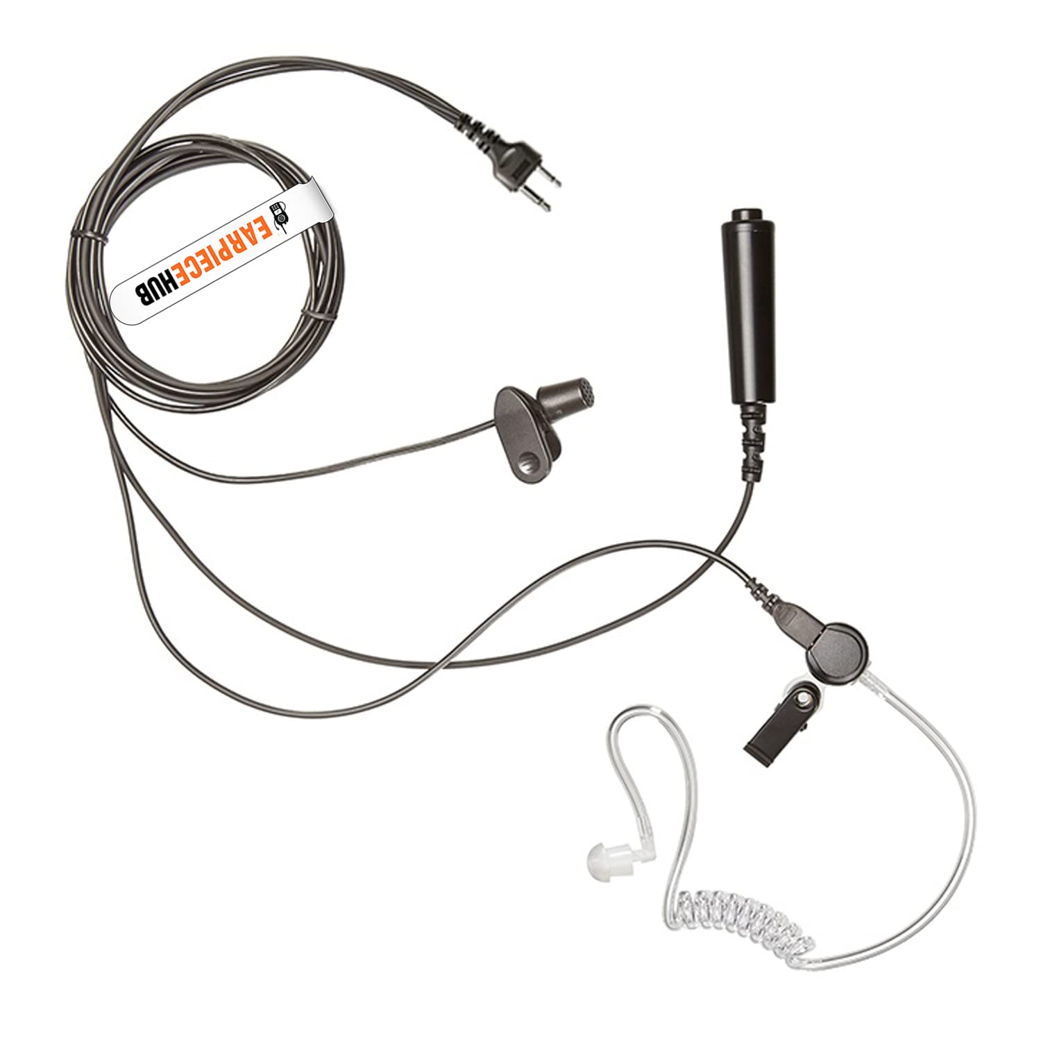 3 Wire Covert PTT Microphone Earpiece Headset Compatible with ICOM IC-F3 IC-F4S IC-F4TR IC-F3011/ F4011/ F4001/ F1000/ F2000/ F3210D/ F3230D/ T70A/ V80/ F3G/ F4G (Straight)