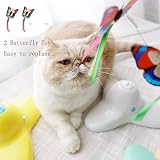 Vealind Interactive Cat Toy Butterfly Teaser 360° Rotating Rechargeable Yellow view 3
