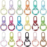 SUNNYCLUE 1 Box 18Pcs 18 Colors Alloy Swivel Clasps Colorful Keychain Clips Metal Enamel Heavy Duty Connector Trigger Snap Hooks Lobster Claw Clasp with Ring for Jewelry Making Key Chain DIY Crafts