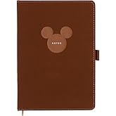 Happy Planner Disney Mickey Dot-Grid Journal for Office, School, or Journaling, Vegan Leather Notebook, A5 Size, 80 Pages, Espresso