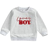 Karuedoo Toddler Baby Boy Girl Valentines Clothes Letter Print Crewneck Sweatshirt Long Sleeve Shirts Top Spring Outfit