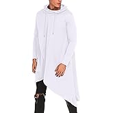 COOFANDY Men's Hooded Poncho Cape Cloak Casual Asymmetric Hem Hoodie Sweatshirts