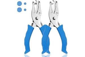 NIUBIER Single Hole Punch, 2 Pcs Hand Hole Puncher with Soft Grip Handle, 1/4" and 1/8" Small Hole Paper Punch for Crafts, Scrapbooks, 6 Sheets Capacity, Tags, Tickets - Blue
