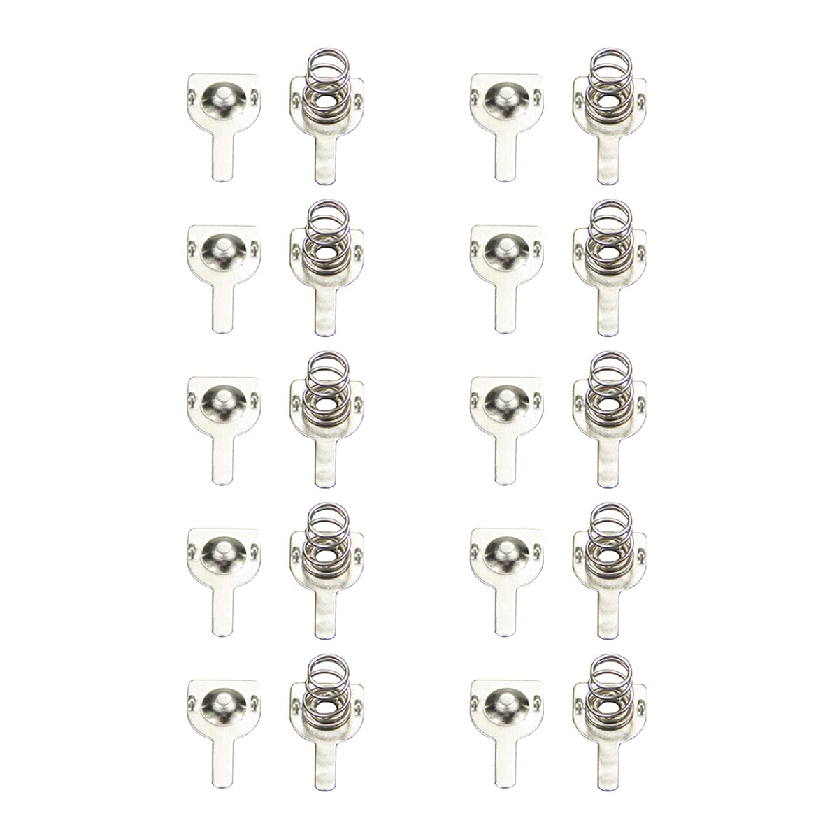 Photo 1 of Boxonly AAA Batteries Metal Battery Spring Contact Plate 9mmx9mm Two-Way Card Slot Unipolar Plate Conversion Spring Nickeling Plate Contact Terminal for Remote Control Battery Charger 10 Pcs