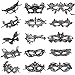 Venetian Style Black Lace Masquerade Party Masks Set of 15 Black One Size