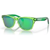 Oakley Junior Junior Frogskins XXS OJ9009 Square Sunglasses for Men Women | In Grey Smoke, Clear &amp; Acid Pink. Lightweight impact-resistant frame.