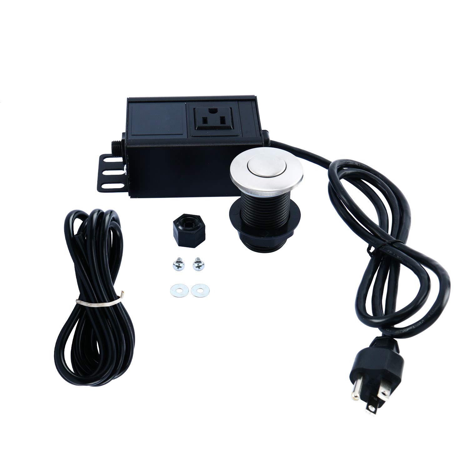 HomendSink Top Air Switch Kit, Garbage Disposal Air Switch Sink Top Button Single Outlet Single Control for Dishwasher