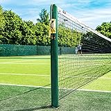 Vermont Round Tennis Posts [Optional Sockets] | ITF Regulation Posts - Brass Winder Included (Posts + Ground Sockets)