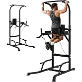 RISINGUKST Pull Up Bar Power Tower Dip Station Home Gym Equipment | Multi-Function Adjustable Height for Pull‑Ups, Dips, Push‑Ups, Vertical Knee Raises, Core &amp; Full‑Body Home Gym Workouts
