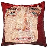 URSKYTOUS Mermaid Pillow Case Nicolas Cage Sequin Throw Pillow Case Decorative Color Change Cushion Cover Sofa Bedroom Car Kids (16”x16,Pillow Case Only)