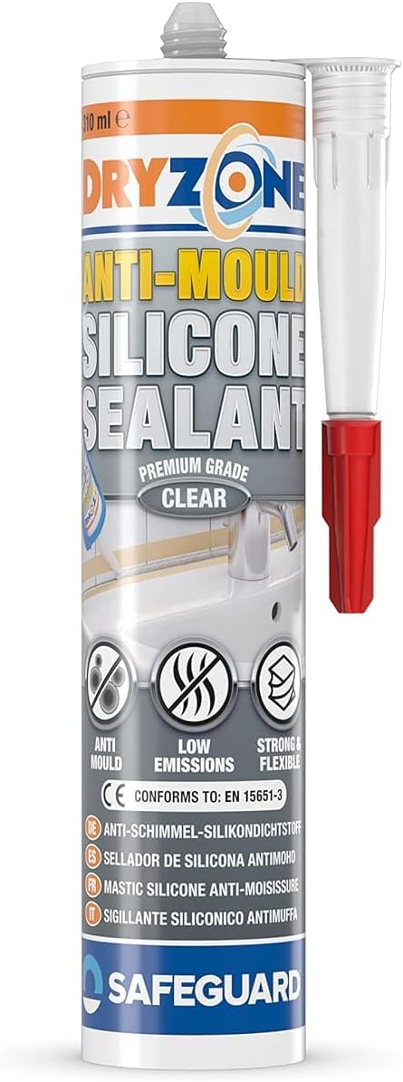 Dryzone Transparent Silicone Sealant Anti Mould Sanitary Grade