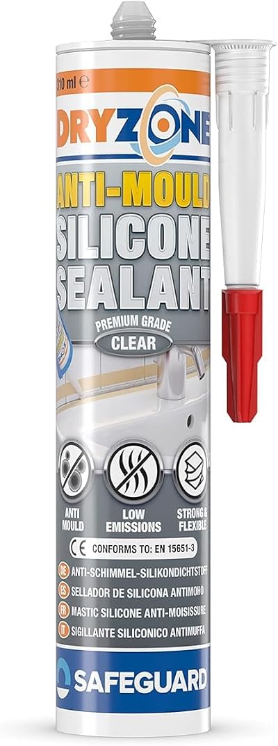 Dryzone Transparent Silicone Sealant Anti Mould Sanitary Grade