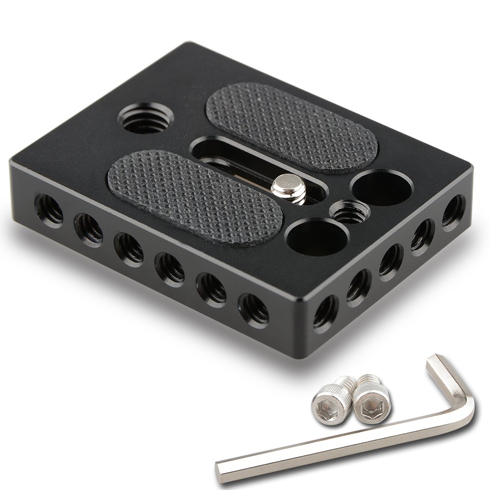 CAMVATE Camera Cheese Baseplate with 1/4" & 3/8" Thread Hole for DSLR Camera Cage Rig