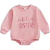 GOOCHEER Big Sister Little Sister Matching Outfit Newborn Baby Girl Long Sleeve Romper Toddler Girl Pullover Sweatshirt Tops