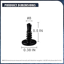 410 Stainless Steel #8 x 1/2" Self Drilling TEK