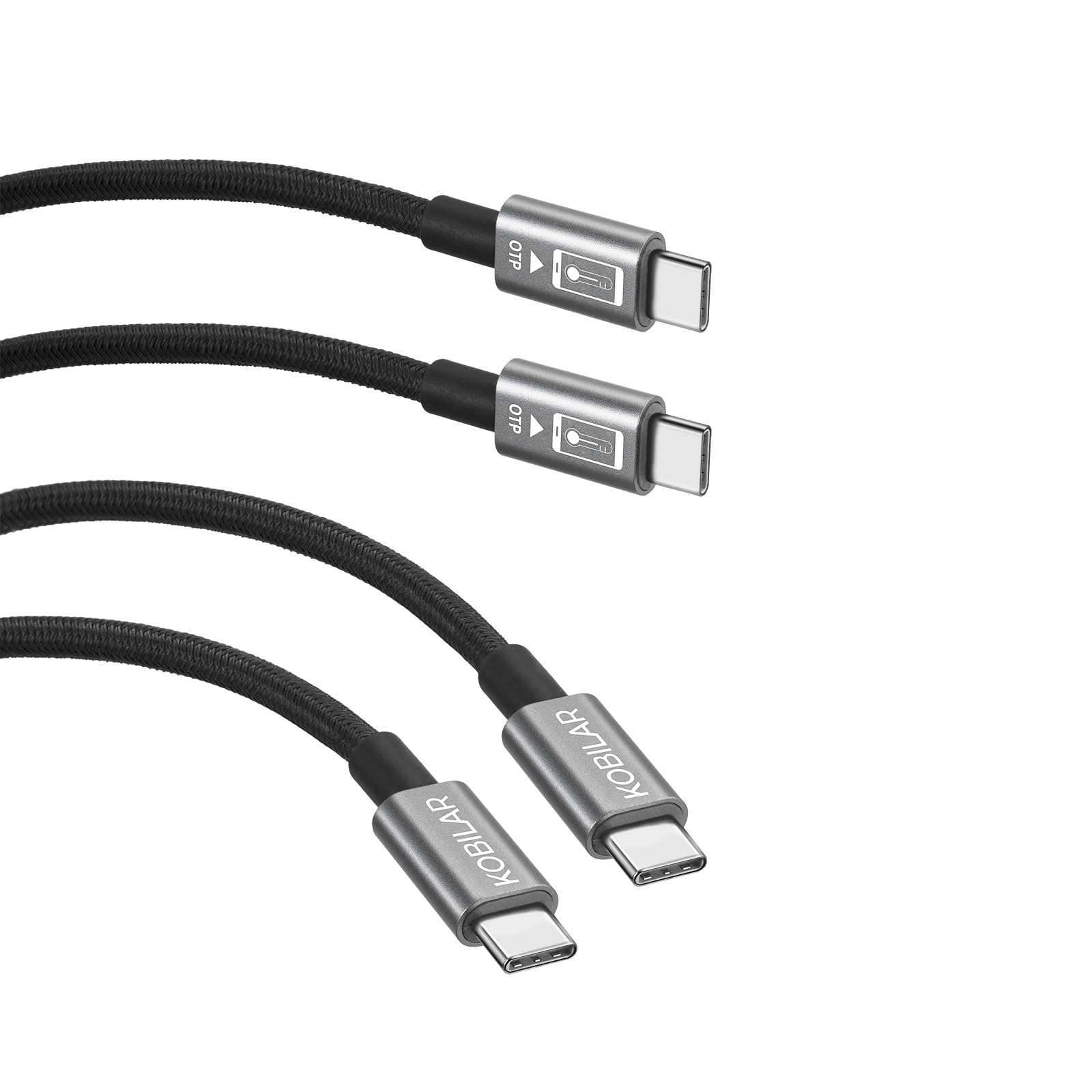 Photo 1 of Kobilar 240W Type C to Type C Fast Charging Cable- USB C Cable for iPhone, MacBook Pro, iPad Pro, Samsung - C to C Cable for Quick Charge (OTP, 2pack-5+5ft)