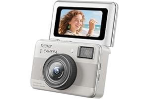 Yunseity Small Keychain Camera, 1.47 Inch Flip Screen 68MP 4K Video with CMOS Stabilization and LED Light, for Travel Vlog Ni