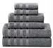 American Soft Linen 100% Cotton 6 Piece Towel Set, Christmas Bathroom Sets, After Shower Bath Towel Sets, Iron Gray