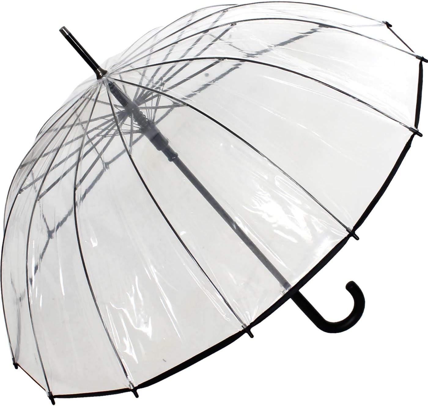 Produktbild von Sternenfunke Transparenter Regenschirm 101 Cm – Durchsichtiger Automatik-Stockschirm Für Hochzeit, Alltag & Fotos