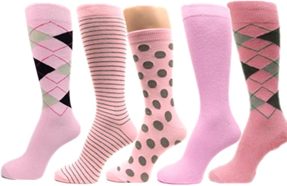 Spotlight Hosiery Men's Various Pink Dress Socks(5 Pairs) at Amazon Men’s Clothing store
