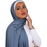 ANKOMINA Women Soft Cotton Muslim Jersey Hijab Head Wrap Scarves Fashion Long Scarf Shawls