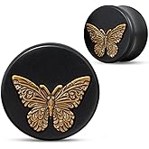 COOEAR Saddle Flared Plugs and Tunnels Piercing Gauges Wood Metal Matched Earrings Stretchers.