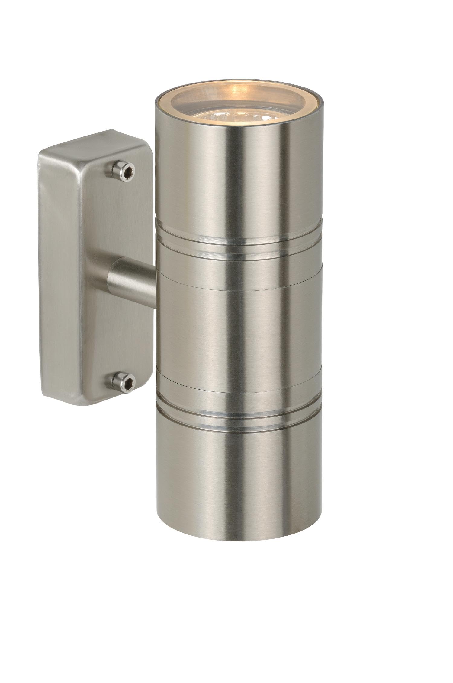 LUCIDE ARNE-LED - Wall Light Indoor/Outdoor - Ø 6,3 cm - LED - GU10-2x5W 2700K - IP44 - Satin Chrome